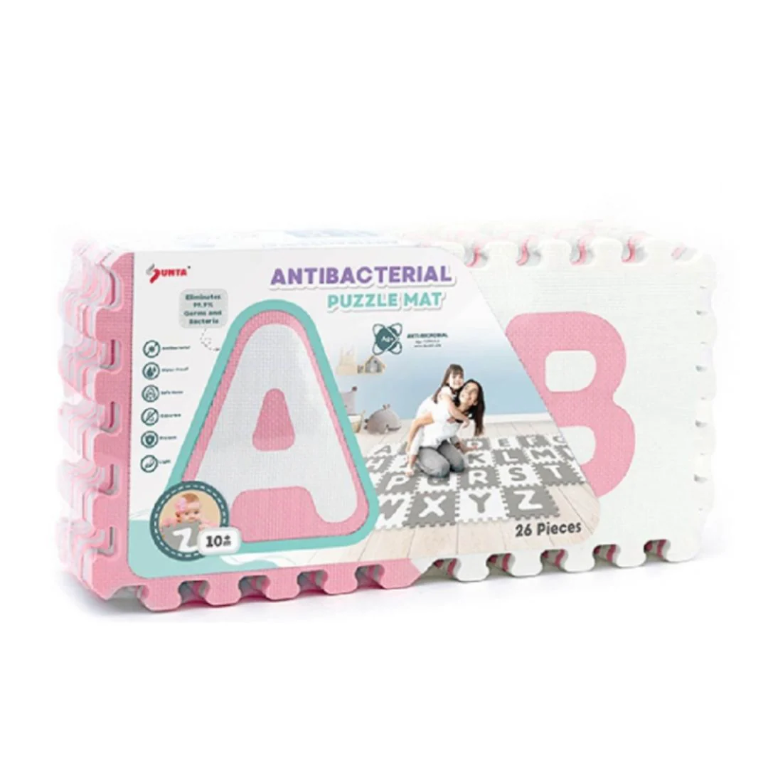 Alfombra antibacterial alfabeto X26PCS rosada