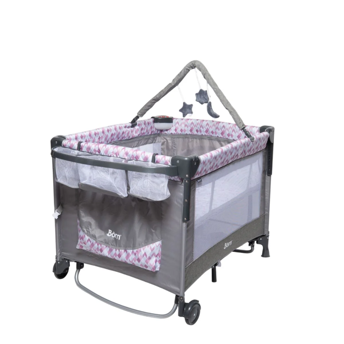 Corral Cuna Y Apego Collyn | Pink Print Born - Image 3