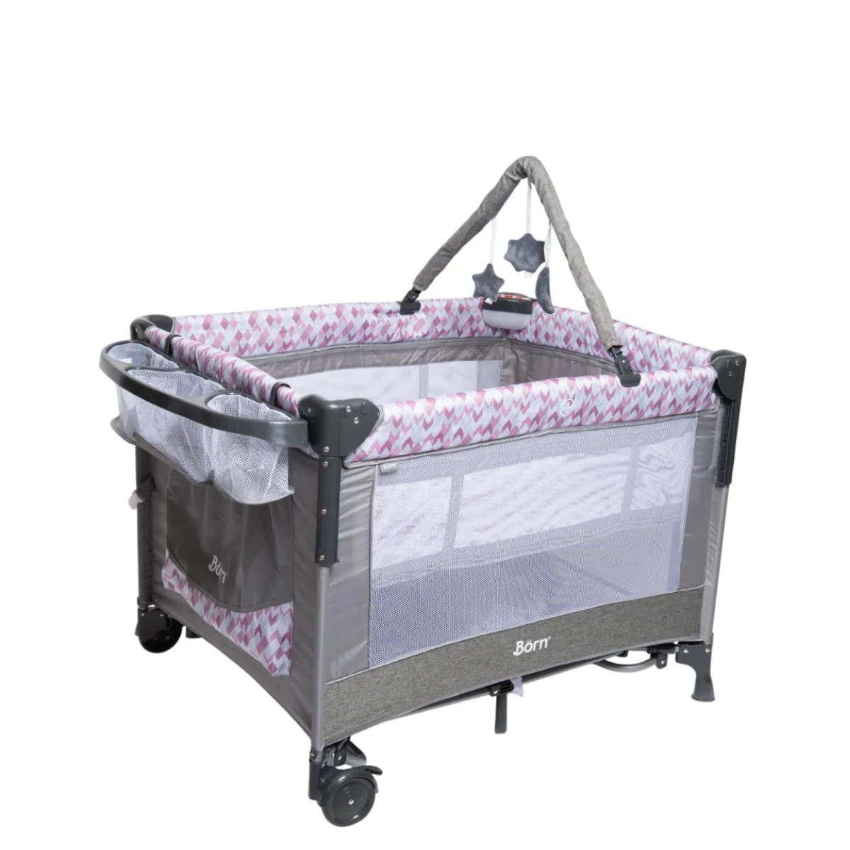 Corral Cuna Y Apego Collyn | Pink Print Born - Image 4