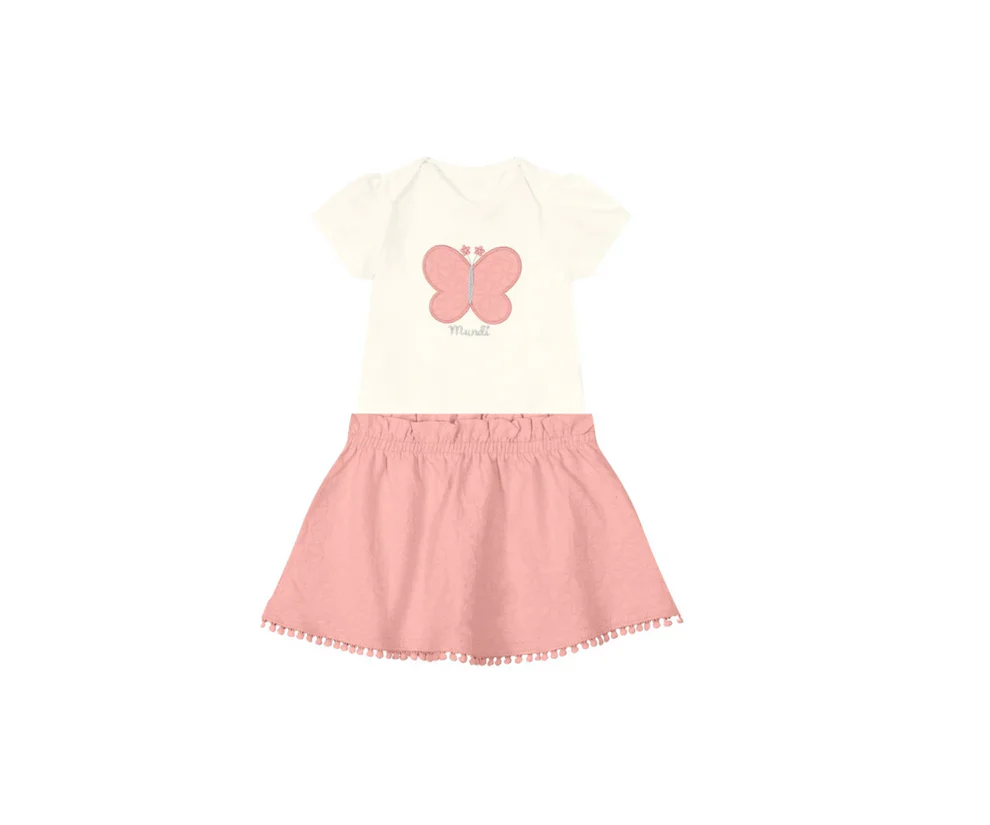 Conjunto Para Nenas Body Y Falda Mundi