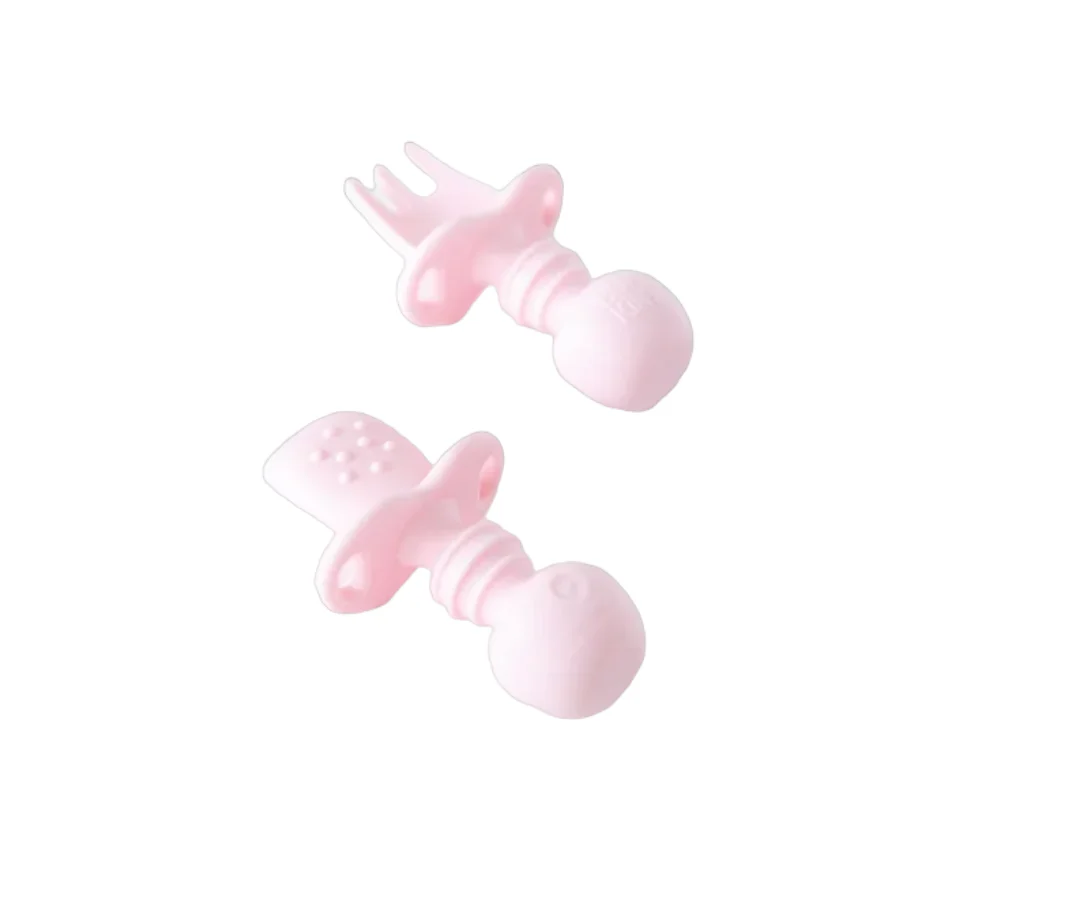 Cubiertos Silicona Con Tope Pink Bumkins - Image 2