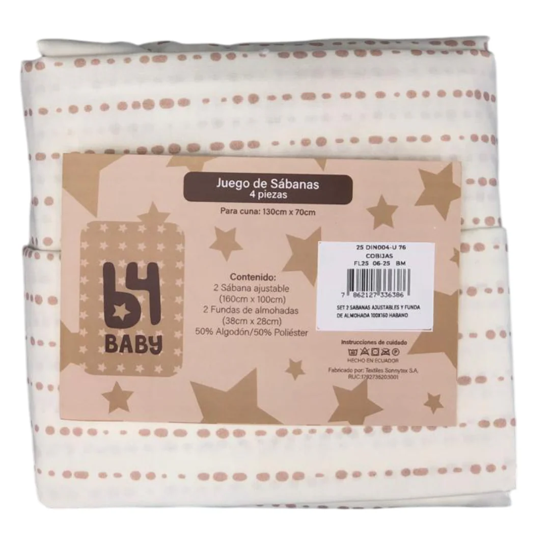 Juego De Sábanas 4 Piezas Con Diseño B4 Baby | Rayas