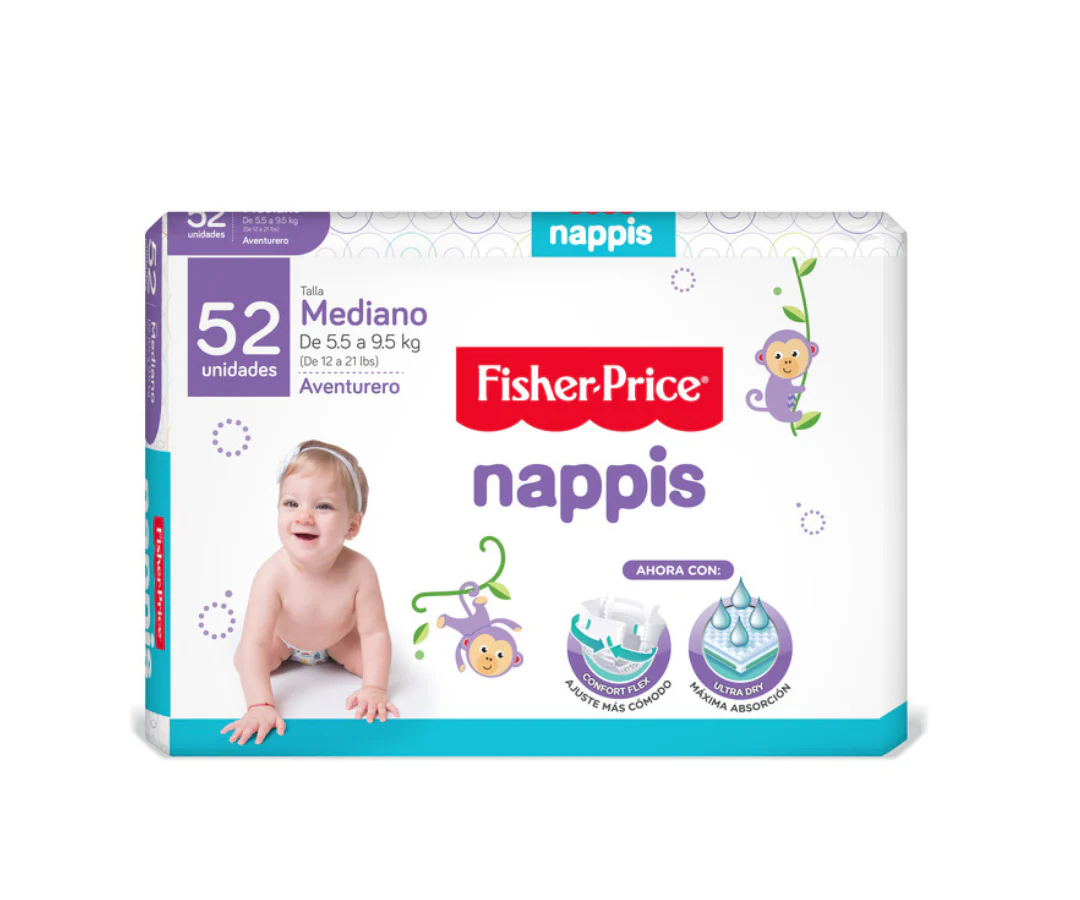 Pañales M 52 Unodades Nappis