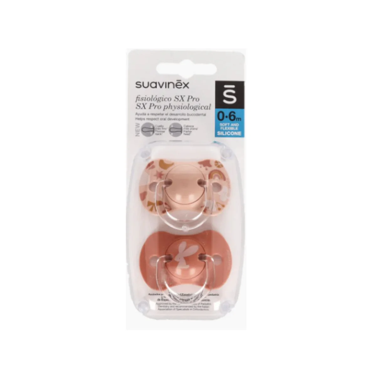 Pacificador De Silicona x2  0 a 6 Meses Suavinex