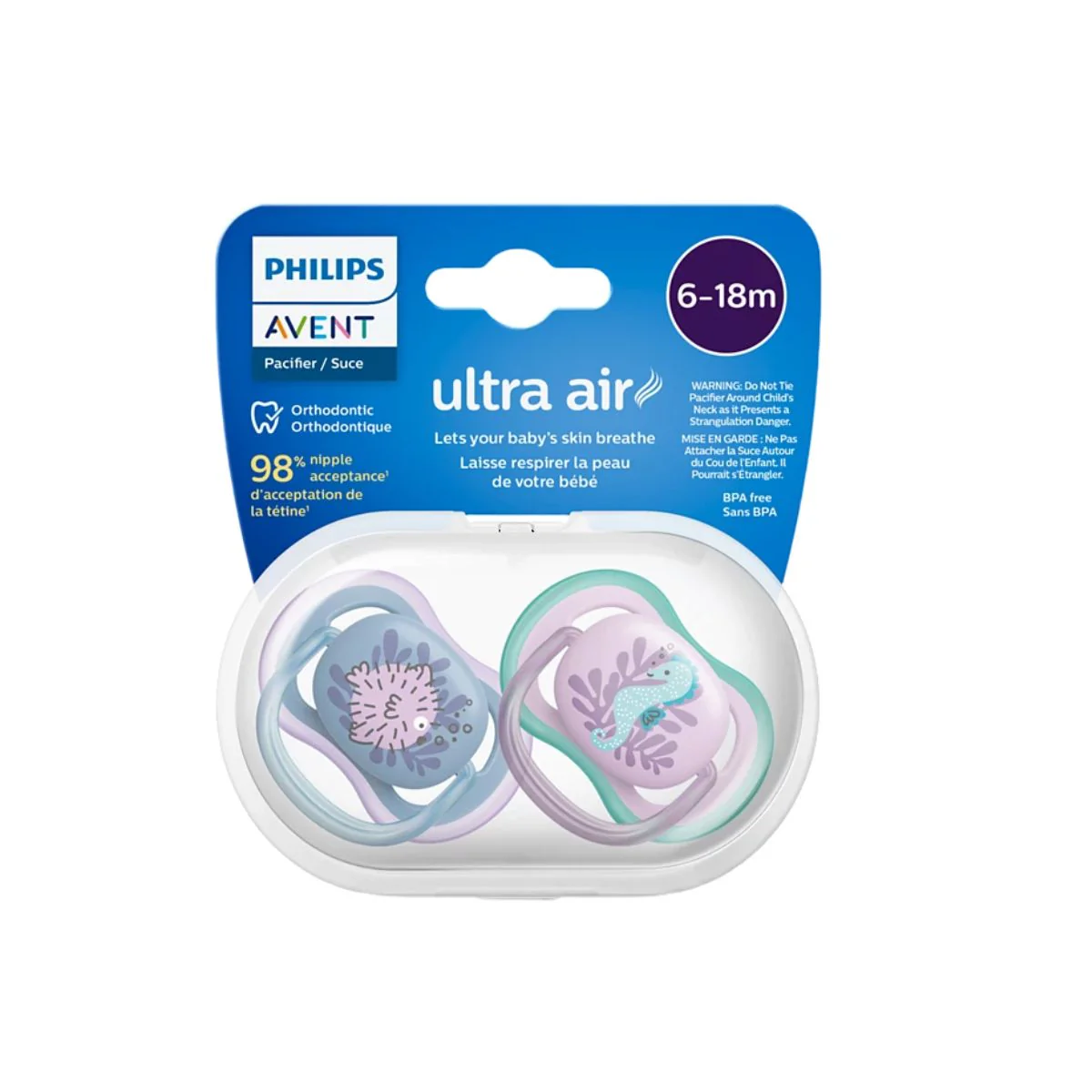 Pacificador ultra air x2 6 a 18 Meses | Niña Avent
