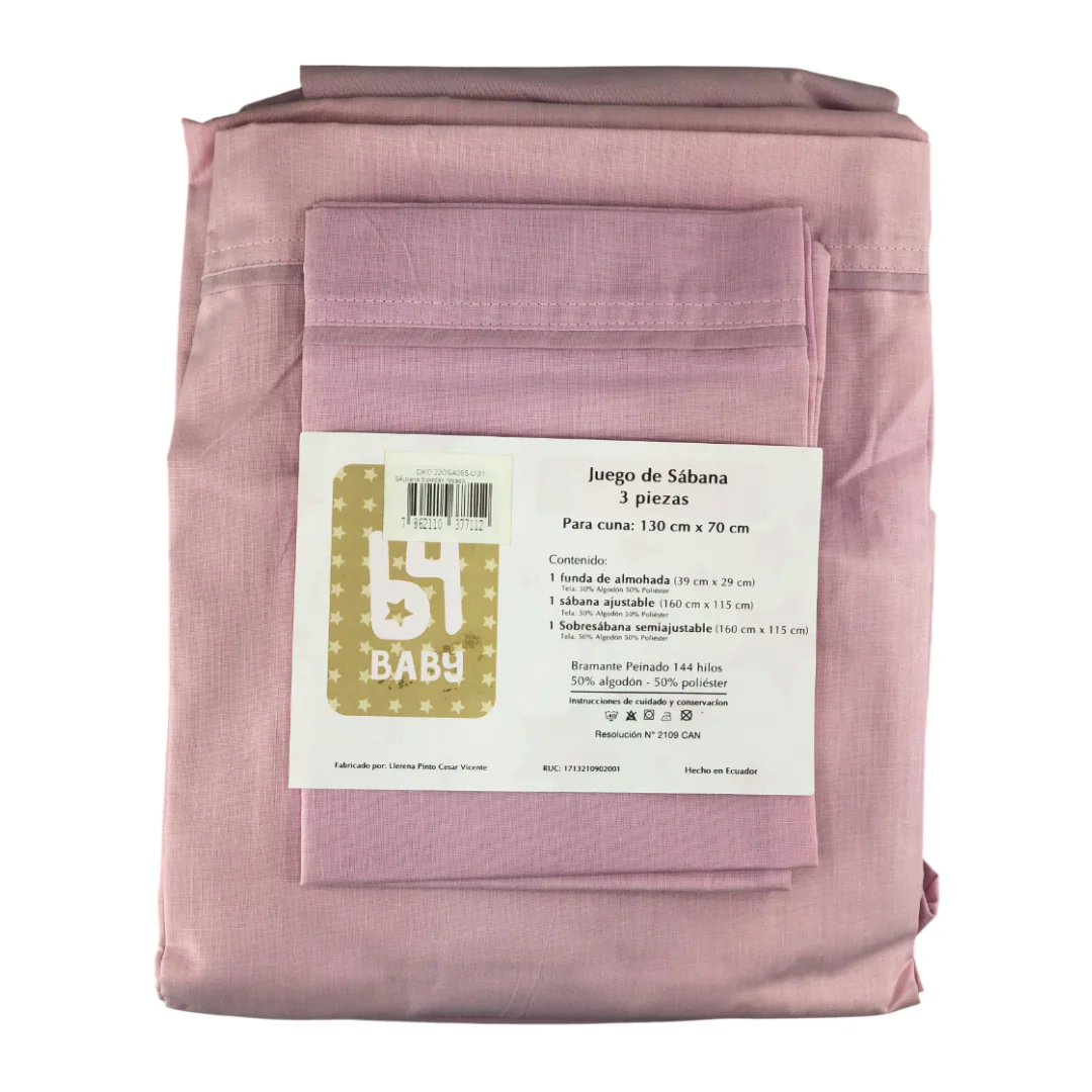 Juego de sábanas 3 pzas rosado