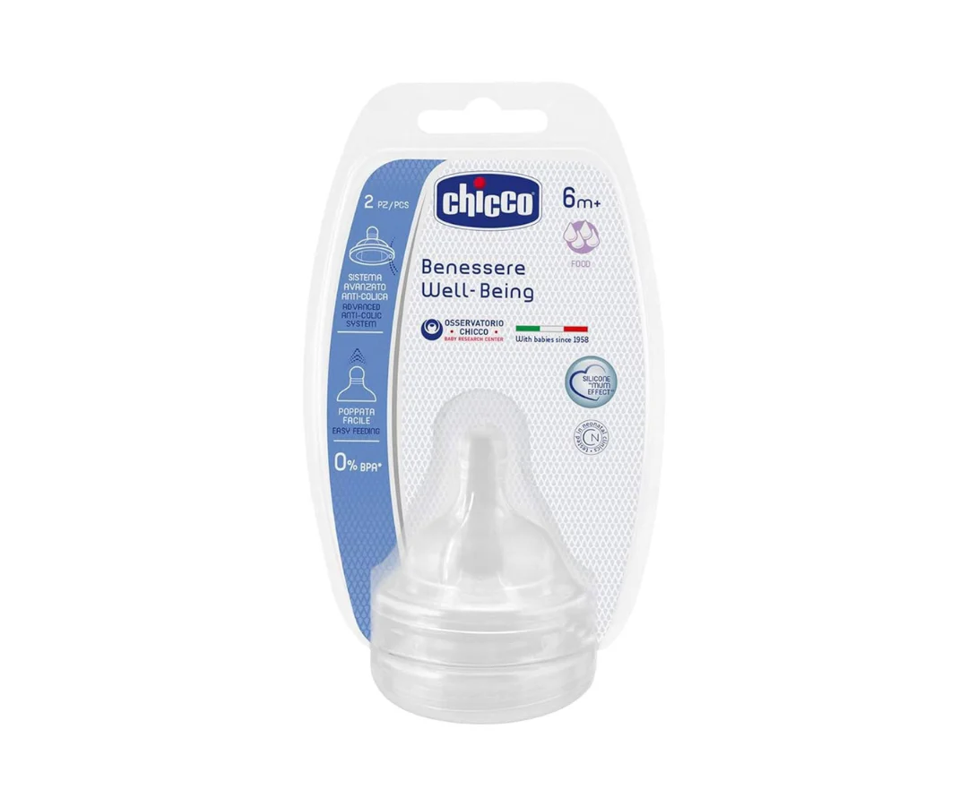 Tetinas Wb Silicon 6M Flujo Comida X2 Chicco - Image 2